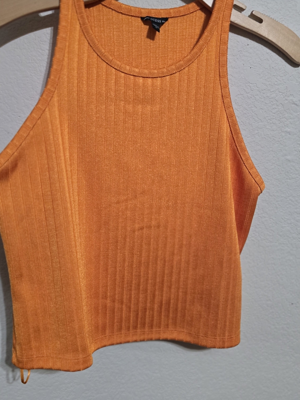 Guess Orange Ribbed Crop Tank